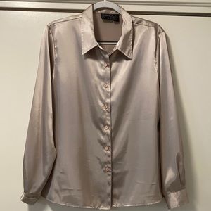 Champagne color silk-like blouse